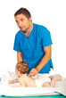 Pediatrician examine baby
