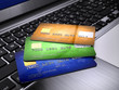 Credit Cards on laptop keyboard
