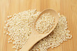 Uncooked rice on spoon