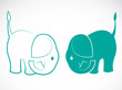 Vector image of an elephant on a white background