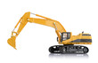 Excavator toy on white background