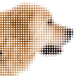 Circle pixels image of dog