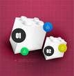 Modern toy blocks option steps banner