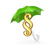 Symbol of paragraph under green umbrella.