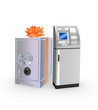 Iron safe and ATM.