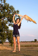 Happy woman in the wind