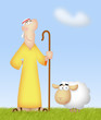 Shepherd With Sheep