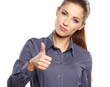 Photo: Happy smiling business woman with ok hand sign Happy smiling business woman with ok hand sign