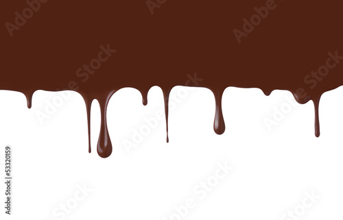 Photo: Brown drops on white background Brown drops on white background