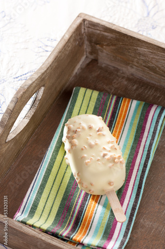 Photo: White chocolate ice-cream on a stick White chocolate ice-cream on a stick
