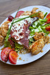 Salade, hors d'œuvre, plat, poulet, légumes, complet