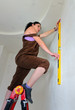 Woman with a spirit level