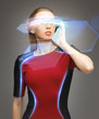 woman with futuristic glasses