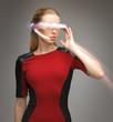 woman with futuristic glasses