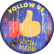 Social media sign, vintage style, vector illustration