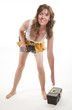 Female worker with toolbelt