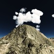 Volcanic eruption on the island