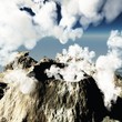 Volcanic eruption on the island