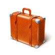 leather big suitcase vector illustration isolated on white