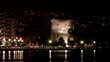 White Tower of Thessaloniki at Night -Timelapse, Panning