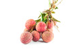 Fresh lychee isolated on white