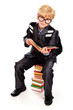 sitting boy