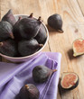Fresh figs on the wooden table