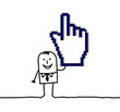 man & pointing hand