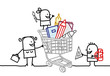 shopping cart & school supplies