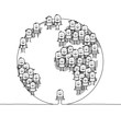 Vector: people & world people & world