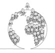 Vector: businessmen & world businessmen & world