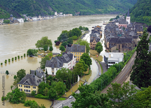 Photo: Hochwasser in St. Goar am Rheim Hochwasser in St. Goar am Rheim