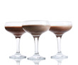 Cream cocktails isolated on white