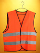 Orange vest, on color background