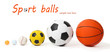 Foto: Different balls, isolated on white Different balls, isolated on white