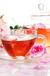 Rose tea close up