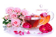 Rose tea close up