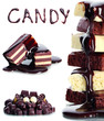 Photo: Many different chocolate candy isolated on white Many different chocolate candy isolated on white
