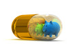 3d pig standing in pill.