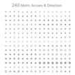 Mono color Metro arrows and direction vector illustration