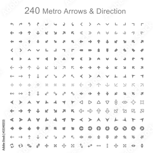 Vector: Mono color Metro arrows and direction vector illustration Mono color Metro arrows and direction vector illustration