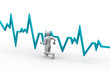 Running men with heart beat graph.