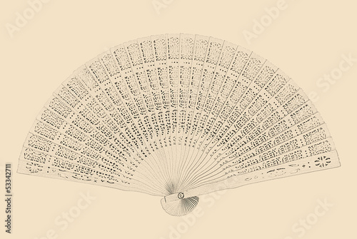 Illustration: opened fan opened fan