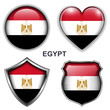 Egypt flag icons, vector buttons.