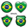Brazil flag icons, vector buttons.