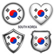 South Korea flag icons, vector buttons.