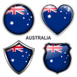 Australia flag icons, vector buttons.
