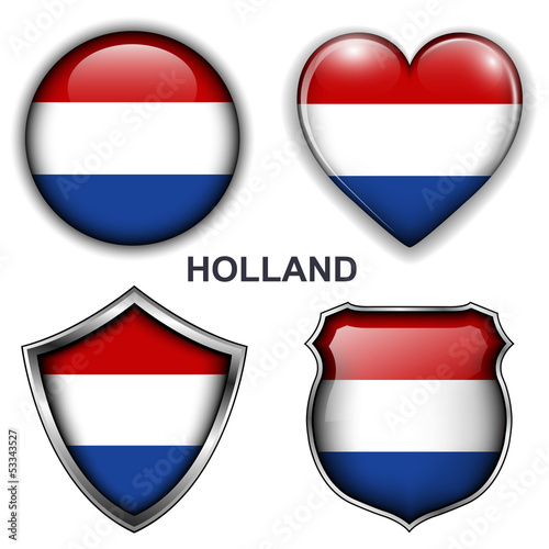 Vector: Holland flag icons, vector buttons. Holland flag icons, vector buttons.