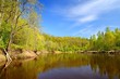 Gauja river in spring morning in Sigulda, Lativa