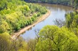areal view on Gauja river valley in spring in Sigulda, Latvia